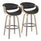 Symphony 30" Fixed-Height Barstool - Set of 2 By LumiSource - B30-SYMPPU-GRTZQ2 LGYLGYBK2 | Bar Stools | Modishstore - 4