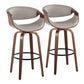 Symphony 30" Fixed-Height Barstool - Set of 2 By LumiSource - B30-SYMPPU-GRTZQ2 LGYLGYBK2 | Bar Stools | Modishstore - 13