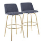 Toriano 30" Fixed-Height Barstool - Set of 2 By LumiSource - B30-TRNOFB-CLARZG2 AUBU2 | Bar Stools | Modishstore - 5