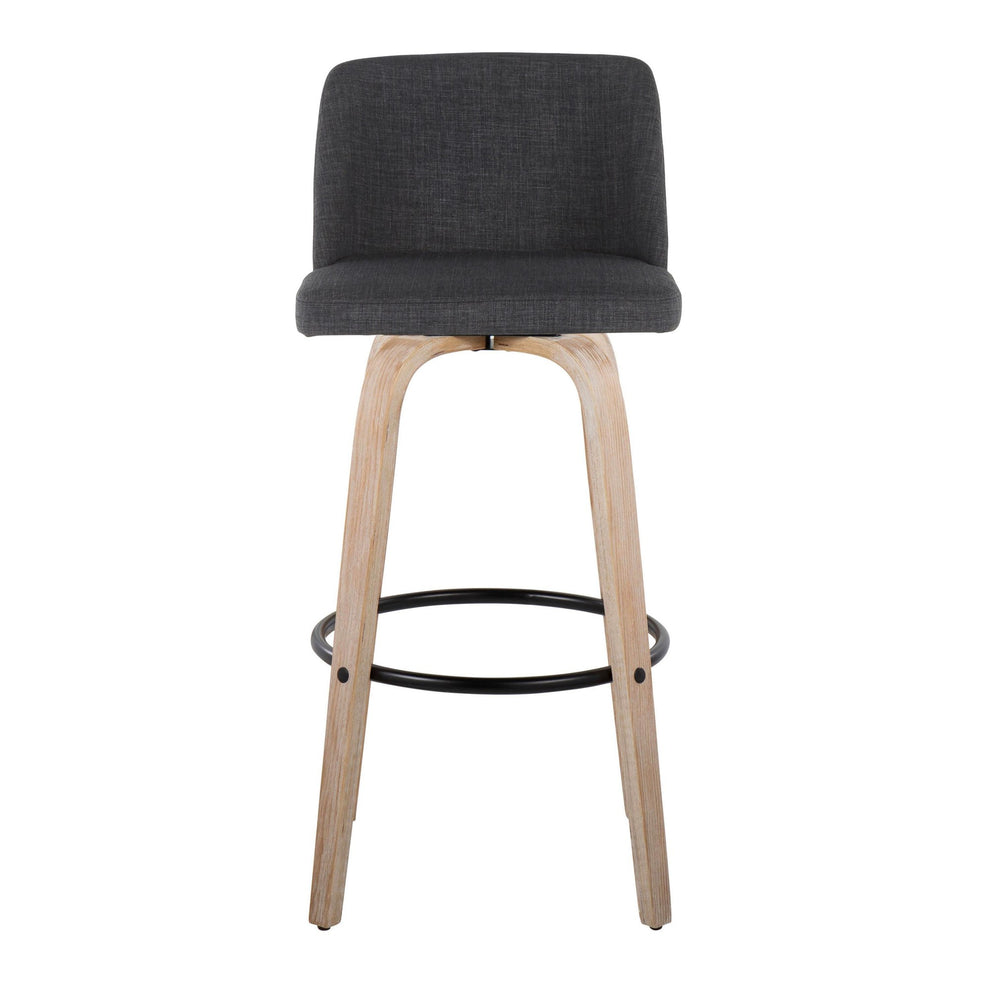 Toriano 30" Fixed-Height Barstool - Set of 2 By LumiSource - B30-TRNOFB-GRTZQ2 WWBU2 | Bar Stools | Modishstore - 15