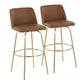 Toriano 30" Fixed-Height Barstool - Set of 2 By LumiSource - B30-TRNOPU-CLARZG2 AUCAM2 | Bar Stools | Modishstore - 5
