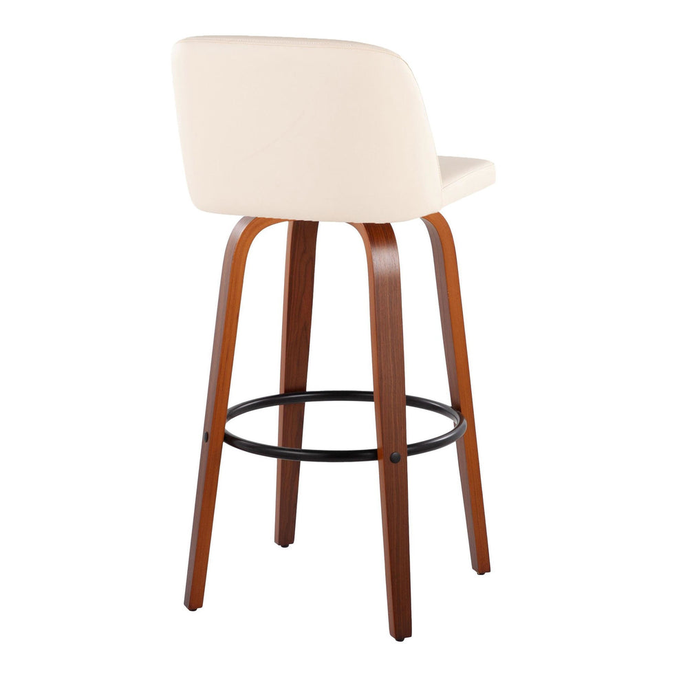 Toriano 30" Fixed Height Barstool - Set of 2 Cream By LumiSource | Bar Stools | Modishstore - 4