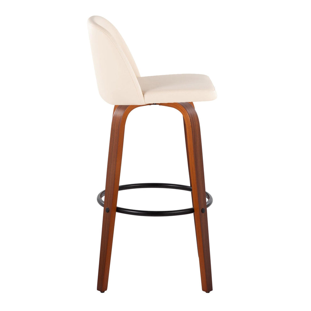 Toriano 30" Fixed Height Barstool - Set of 2 Cream By LumiSource | Bar Stools | Modishstore - 3