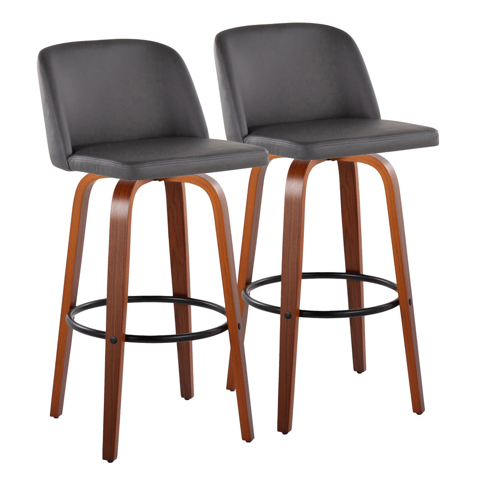 Toriano 30" Fixed Height Barstool - Set of 2 Cream By LumiSource | Bar Stools | Modishstore - 6