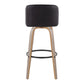 Toriano 30" Fixed-Height Barstool - Set of 2 By LumiSource - B30-TRNOPU-GRTZQ2 LGYBK2 | Bar Stools | Modishstore - 10