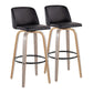 Toriano 30" Fixed-Height Barstool - Set of 2 By LumiSource - B30-TRNOPU-GRTZQ2 LGYBK2 | Bar Stools | Modishstore - 5