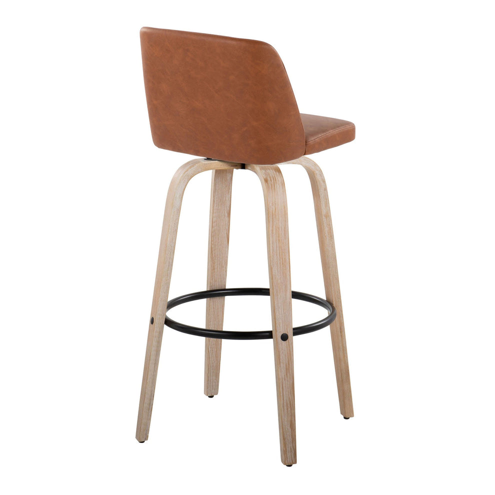 Toriano 30" Fixed-Height Barstool - Set of 2 By LumiSource - B30-TRNOPU-GRTZQ2 WWBK2 | Bar Stools | Modishstore - 18