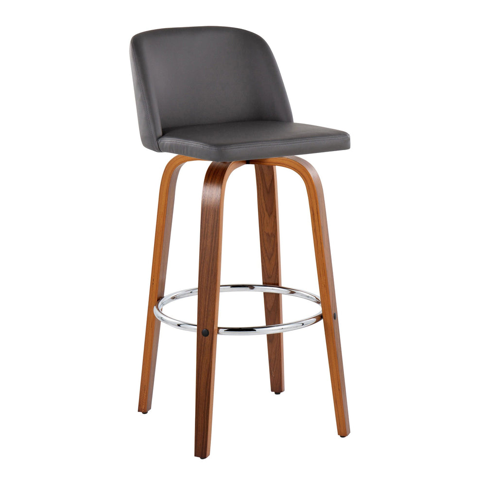 Toriano 30" Fixed-Height Barstool - Set of 2 By LumiSource - B30-TRNOPU-GRTZR2 WLBK2 | Bar Stools | Modishstore - 26