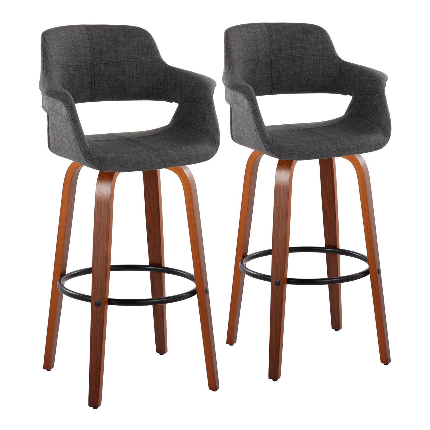 Vintage Flair 30" Fixed-Height Barstool - Set of 2 Blue  By LumiSource | Bar Stools | Modishstore - 10