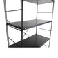 LeisureMod Brentwood Etagere Bookcase with Black Powder Coated Steel Frame and Melamine Board Shelves | Bookcases | Modishstore - 12