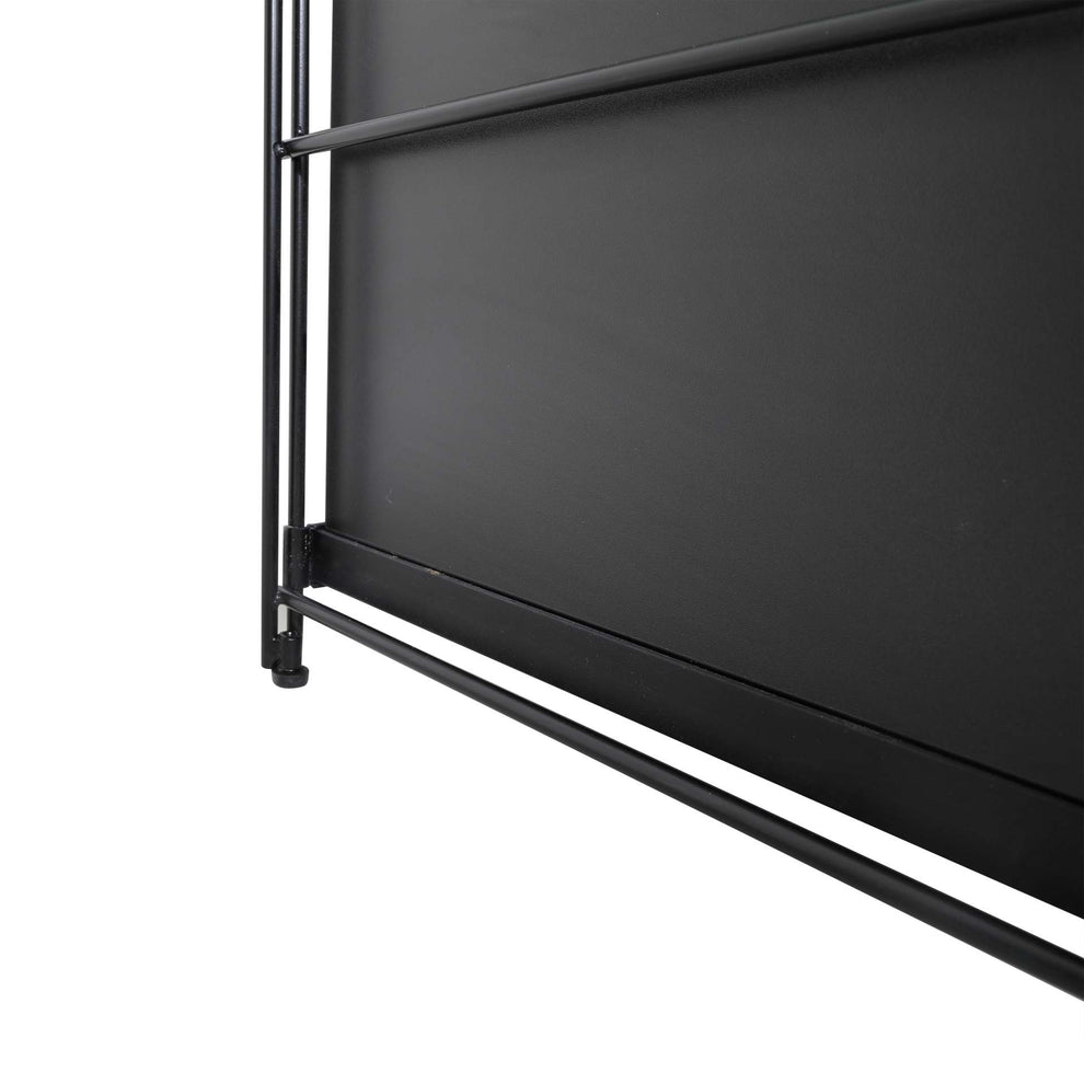 LeisureMod Brentwood Etagere Bookcase with Black Powder Coated Steel Frame and Melamine Board Shelves | Bookcases | Modishstore - 14