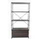 LeisureMod Brentwood Etagere Bookcase with Black Powder Coated Steel Frame and Melamine Board Shelves | Bookcases | Modishstore - 25