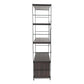 LeisureMod Brentwood Etagere Bookcase with Black Powder Coated Steel Frame and Melamine Board Shelves | Bookcases | Modishstore - 26