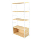 LeisureMod Brentwood Etagere Bookcase with White Powder Coated Steel Frame and Melamine Board Shelves | Bookcases | Modishstore - 8
