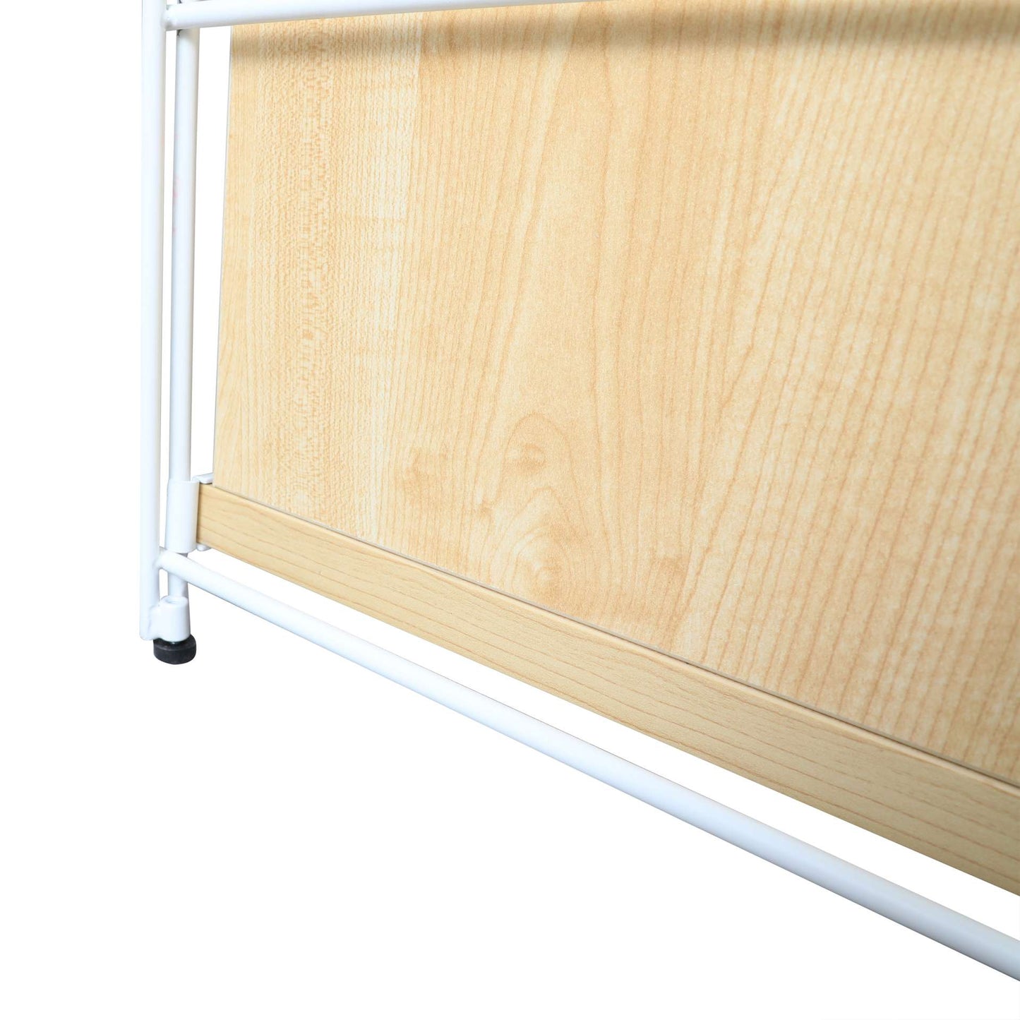 LeisureMod Brentwood Etagere Bookcase with White Powder Coated Steel Frame and Melamine Board Shelves | Bookcases | Modishstore - 4