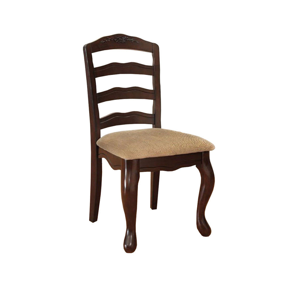 Townsville Cottage Side Chair, Dark Walnut Finish, Set Of 2 By Benzara | Accent Chairs | Modishstore - 2