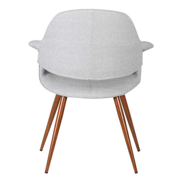 Fabric Mid Century Dining Chair with Round Tapered Legs, Gray and Brown By Benzara | Dining Chairs | Modishstore - 3