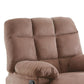 Recliner With Tufted Back And Roll Arms In Saddle Brown By Benzara | Recliners | Modishstore - 2