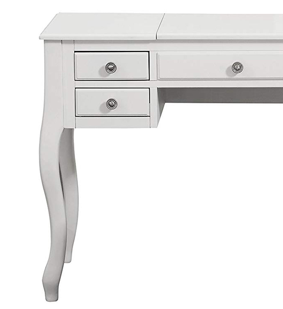Cherub Vanity Set Featuring Stool And Mirror White By Benzara | Bedroom Sets | Modishstore - 2