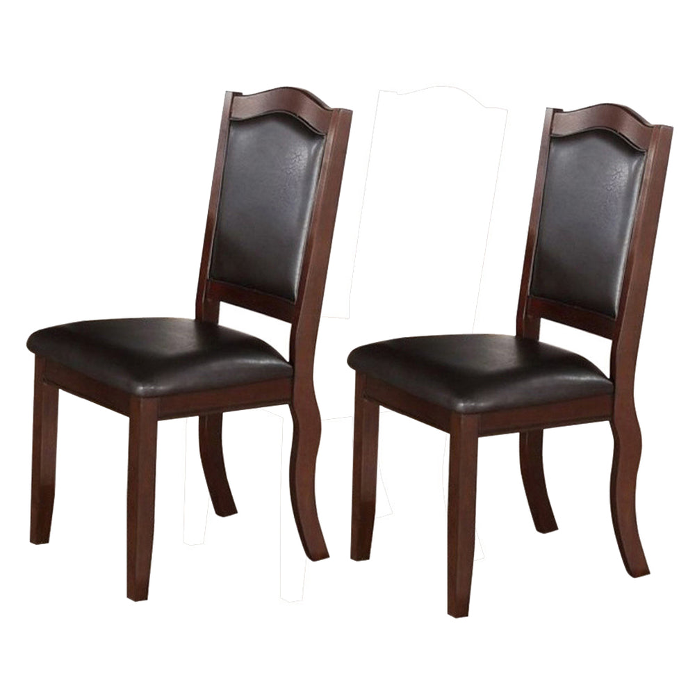 Rubber Wood Dining Chair, Set Of 2, Brown And Black By Benzara | Dining Chairs | Modishstore - 2