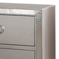 Two Drawer Nightstand With Mirror Insert Front Trim, Platinum By Benzara | Bedroom Sets | Modishstore - 5