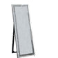 Faux Crystal Accented Wooden Floor Mirror, Clear and Silver By Benzara | Mirrors | Modishstore - 5