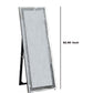 Faux Crystal Accented Wooden Floor Mirror, Clear and Silver By Benzara | Mirrors | Modishstore - 6
