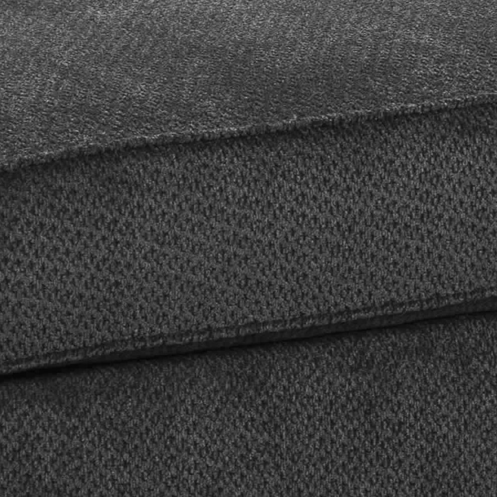 Rectangular Textured Fabric Upholstered Ottoman, Charcoal Gray By Benzara | Ottomans | Modishstore - 3