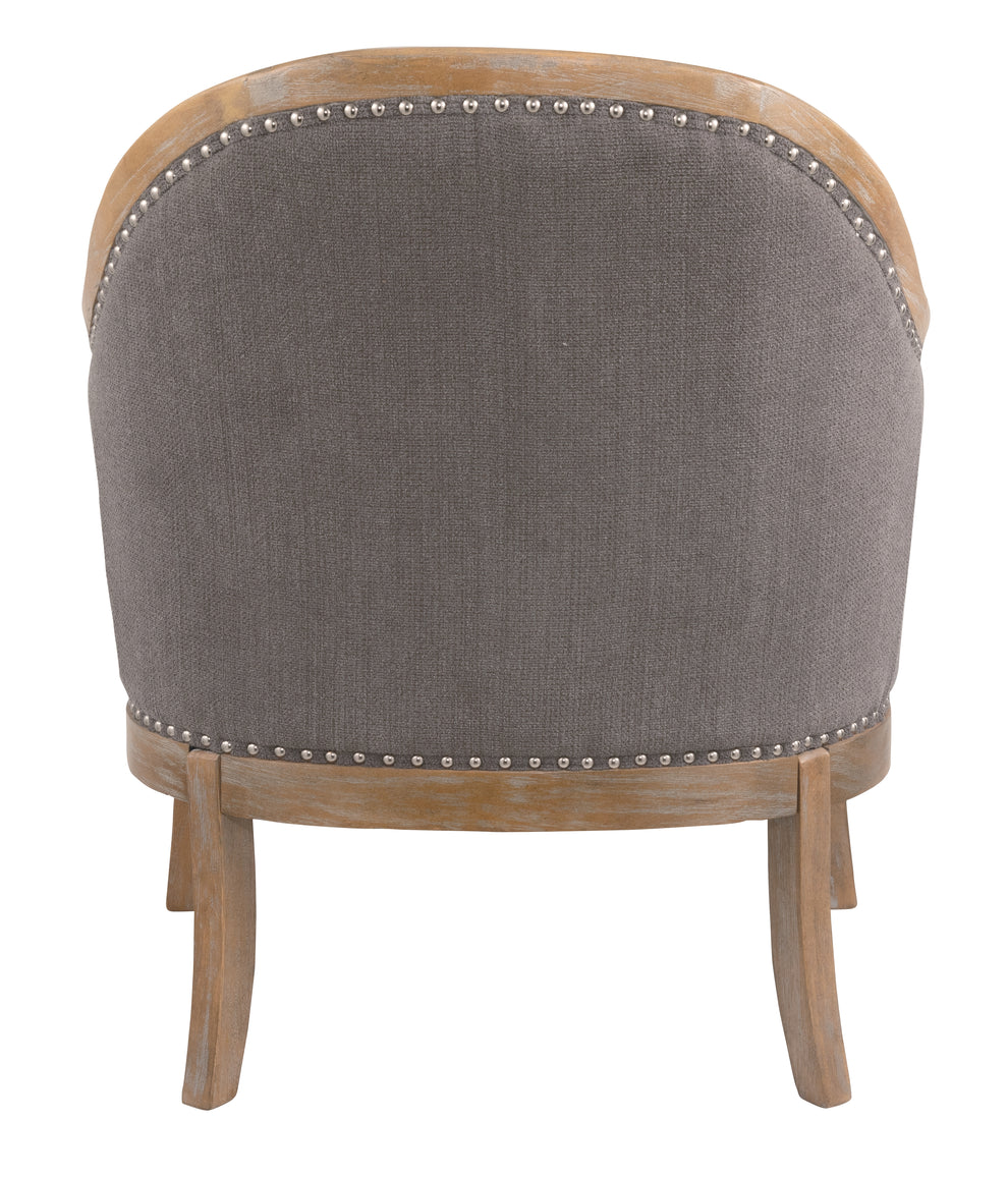 Wood and Fabric Accent Chair with Nail Head Trim, Brown By Benzara | Accent Chairs | Modishstore - 4