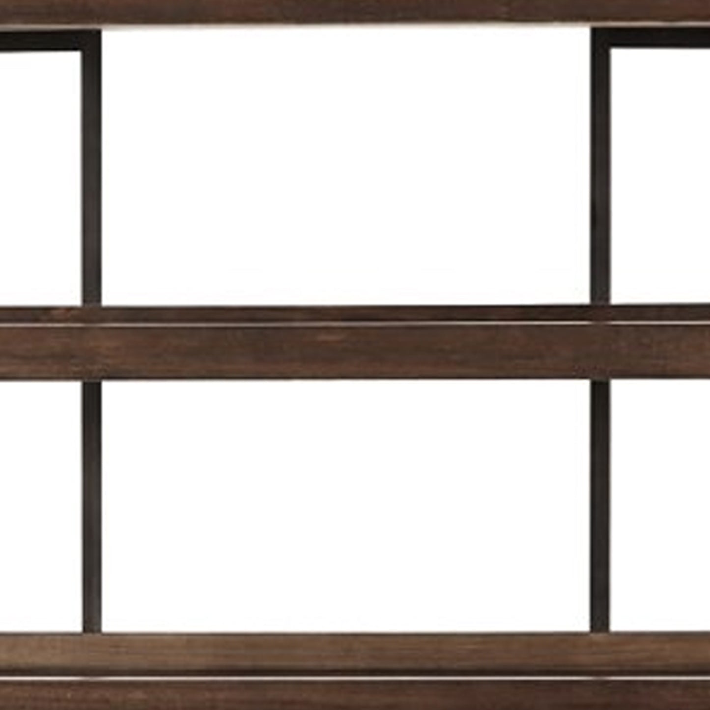 Bookcase with 5 Fixed Wooden Shelves and Metal Frame, Brown and Black By Benzara | Bookcases | Modishstore - 5