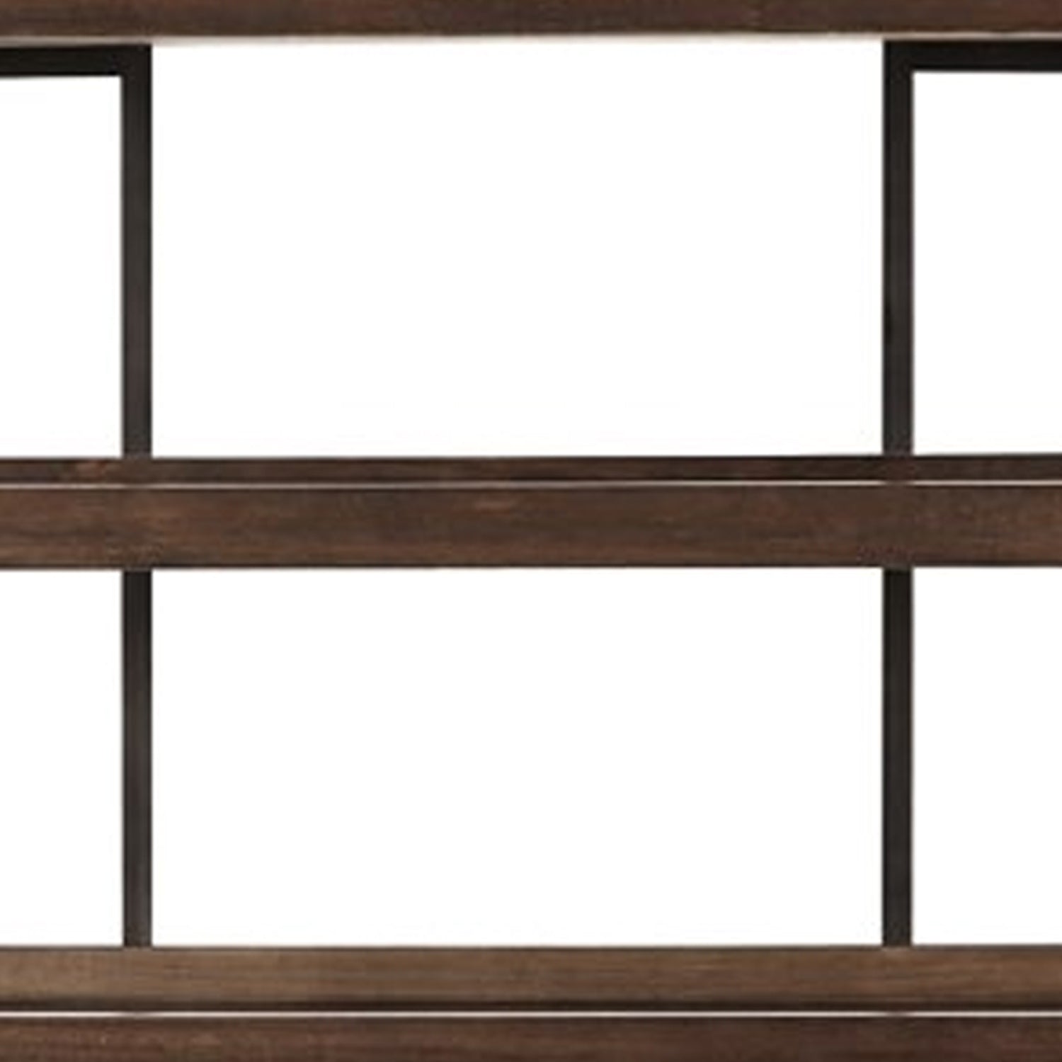 Bookcase with 5 Fixed Wooden Shelves and Metal Frame, Brown and Black By Benzara | Bookcases | Modishstore - 5
