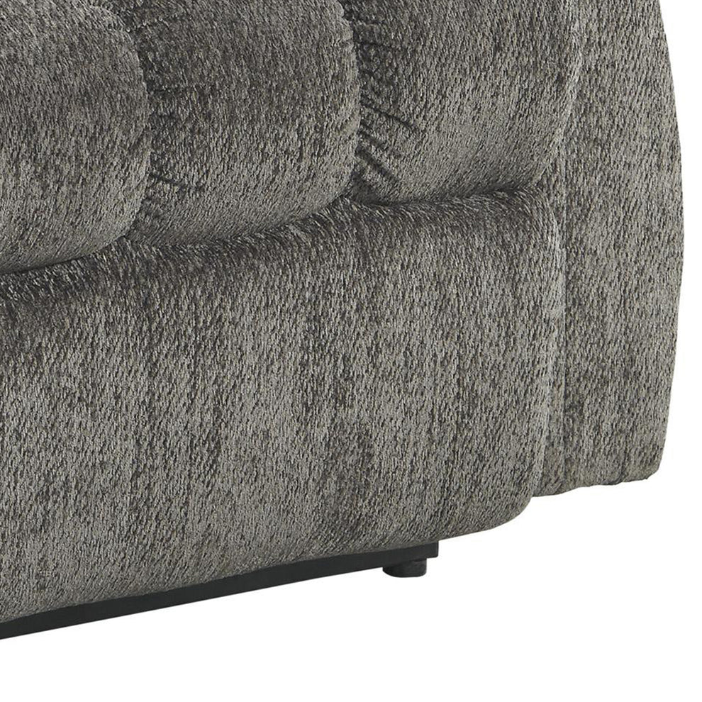 Upholstered Metal Frame Power Lift Recliner with Tufted Seat and Back, Gray By Benzara | Recliners | Modishstore - 2