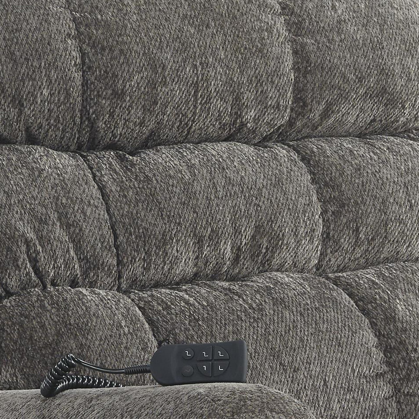 Upholstered Metal Frame Power Lift Recliner with Tufted Seat and Back, Gray By Benzara | Recliners | Modishstore - 3