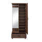 Mirrored Wooden Hall Tree with 1 Door and 1 Drawer, Brown and Silver By Benzara | Coat Racks | Modishstore