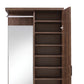 Mirrored Wooden Hall Tree with 1 Door and 1 Drawer, Brown and Silver By Benzara | Coat Racks | Modishstore - 3