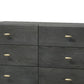 Wooden Dresser with 6 Drawers and Metal Hairpin Legs, Gray and Gold By Benzara | Dressers | Modishstore - 4