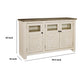 63 Inch TV Stand with 2 Cabinets and 4 Adjustable Shelves, Brown and White By Benzara | Cabinets | Modishstore - 6