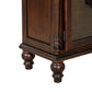 Traditional Wood and Glass Accent Cabinet with Carved Details, Brown By Benzara | Cabinets | Modishstore - 4