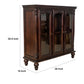 Traditional Wood and Glass Accent Cabinet with Carved Details, Brown By Benzara | Cabinets | Modishstore - 2