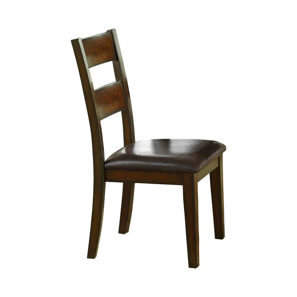 Leatherette Padded Side Chair Ladder Design Back, Set of 2, Brown and Black By Benzara | Accent Chairs | Modishstore - 7