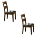 Leatherette Padded Side Chair Ladder Design Back, Set of 2, Brown and Black By Benzara | Accent Chairs | Modishstore - 6