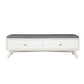 Fabric Upholstered Bedroom Bench with 2 Storage Drawers, White By Benzara | Bedroom Sets | Modishstore - 4