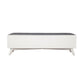 Fabric Upholstered Bedroom Bench with 2 Storage Drawers, White By Benzara | Bedroom Sets | Modishstore - 2