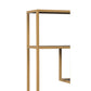 Metal Frame Bookcase with 5 Tiered Display Glass Shelves, Gold and Black By Benzara | Bookcases | Modishstore - 3