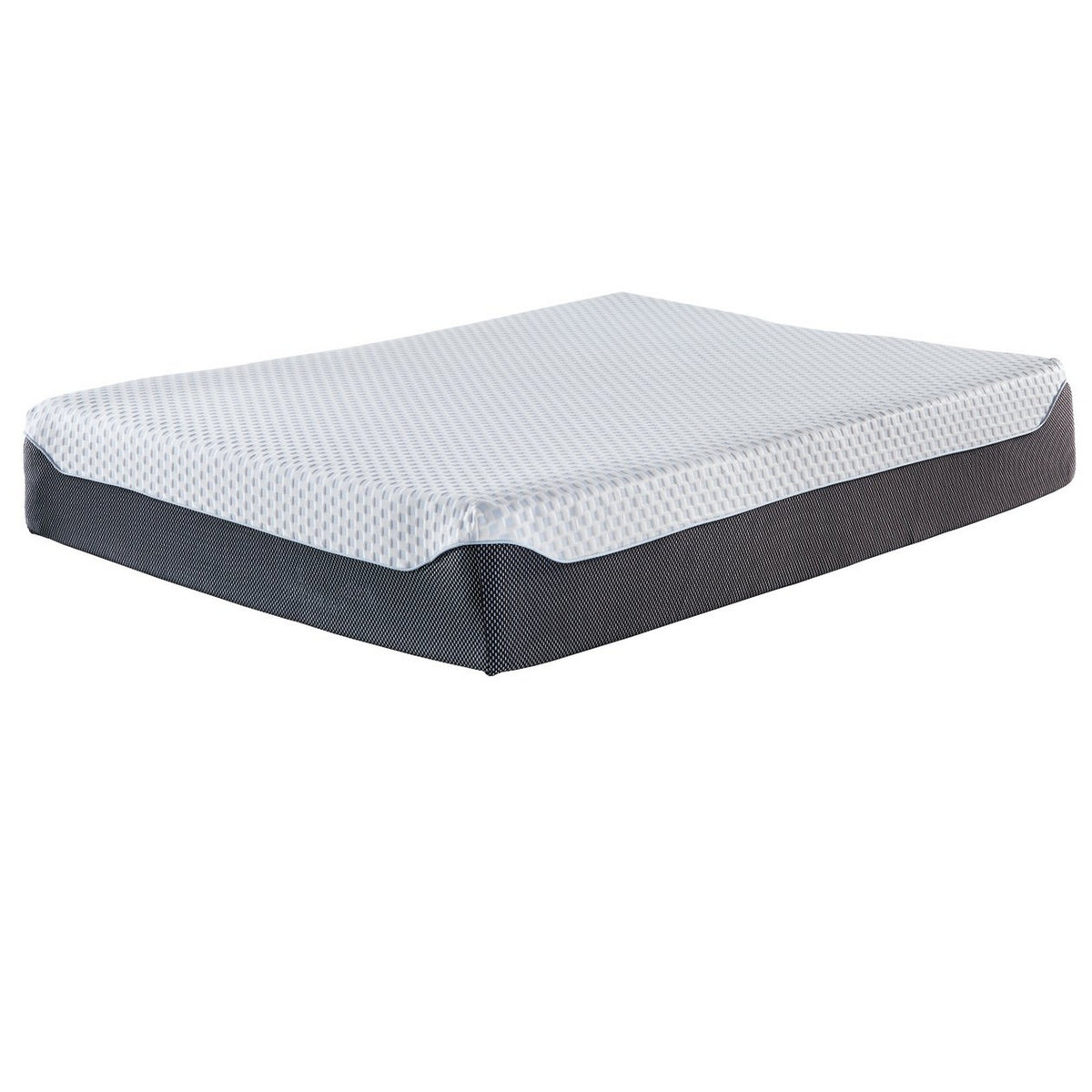 Fabric Upholstered Memory Foam California King Mattress, Black and White By Benzara | Bedroom Sets | Modishstore
