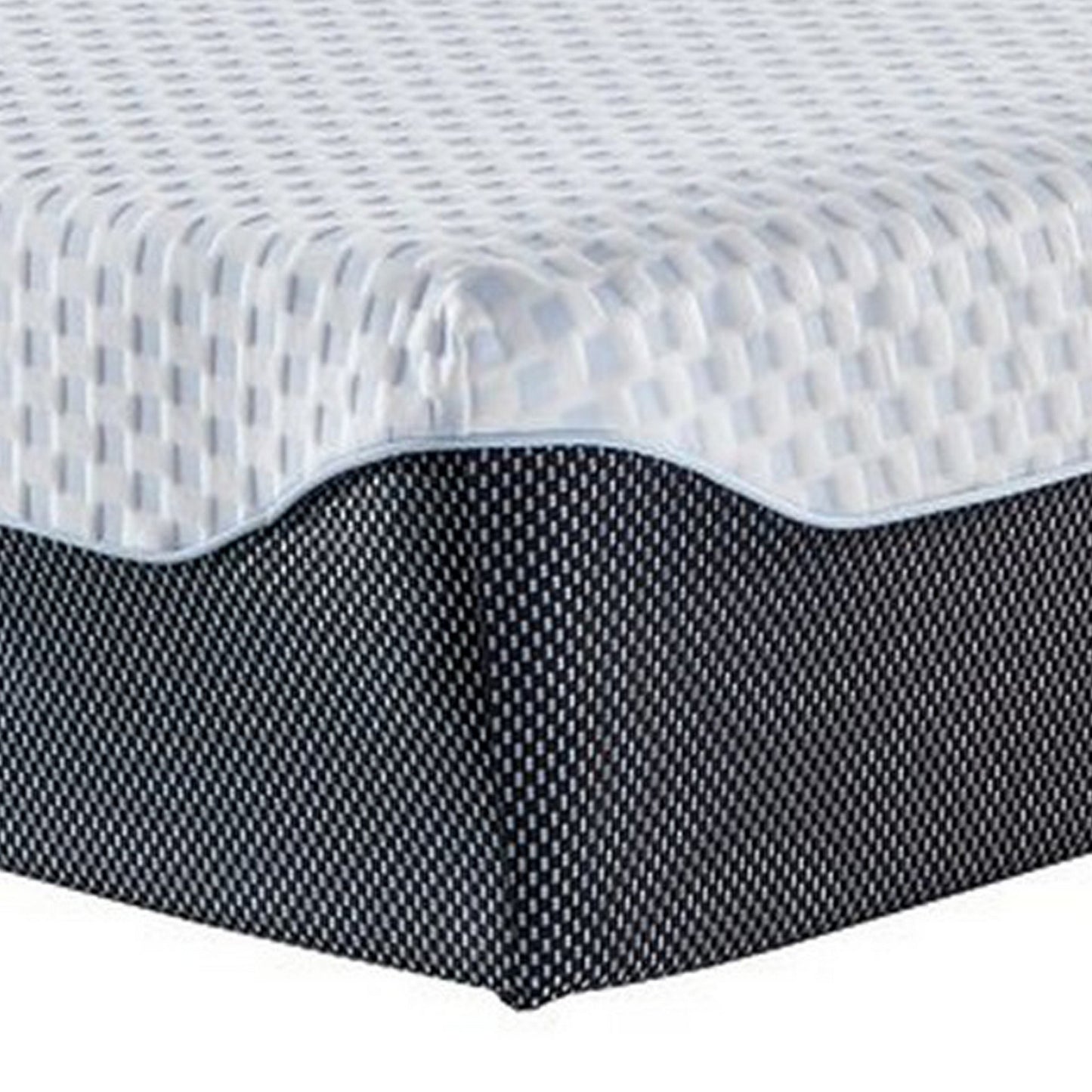 Fabric Upholstered Memory Foam California King Mattress, Black and White By Benzara | Bedroom Sets | Modishstore - 3