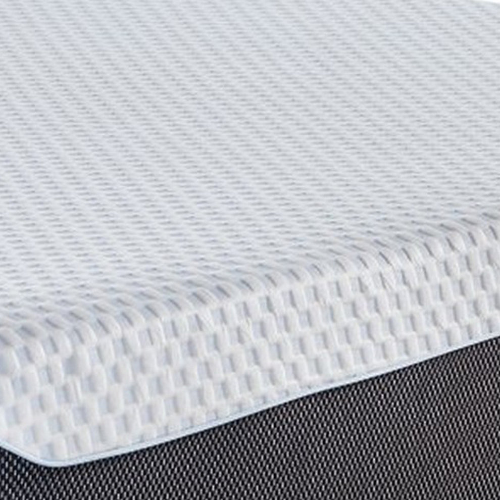 Fabric Upholstered Memory Foam California King Mattress, Black and White By Benzara | Bedroom Sets | Modishstore - 4