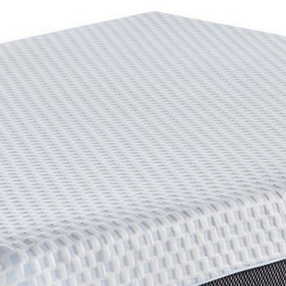 Fabric Upholstered Memory Foam California King Mattress, Black and White By Benzara | Bedroom Sets | Modishstore - 5