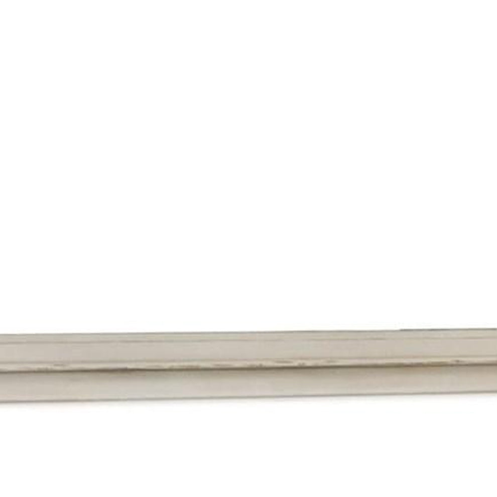 Scalloped Top Wood Encased Mirror with Molded Details, Antique White By Benzara | Mirrors | Modishstore - 3