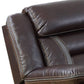 37 Inches Leatherette Glider Recliner with Pillow Arms, Dark Brown By Benzara | Recliners | Modishstore - 3